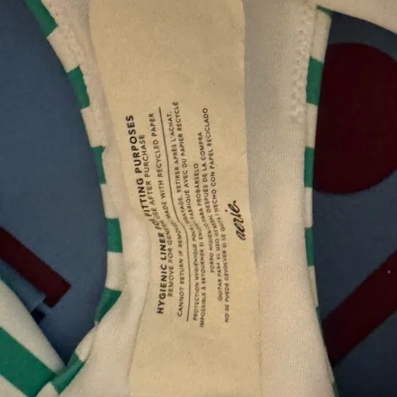 AA-587 Aerie NWT‎ High Cut Cheeky Green & White Stripe Bikini Bottoms Size XL - Picture 8 of 12